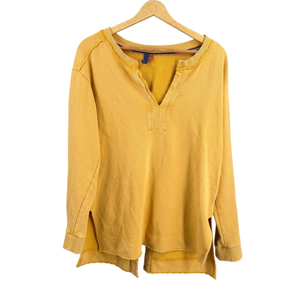 Pilcro Anthropologie Mustard Yellow Pullover Sweatshirt Medium Split Back